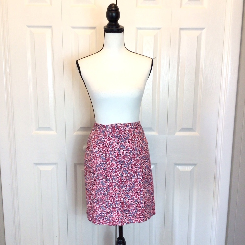 Charter Club Red Floral Wrap Skirt Size 8